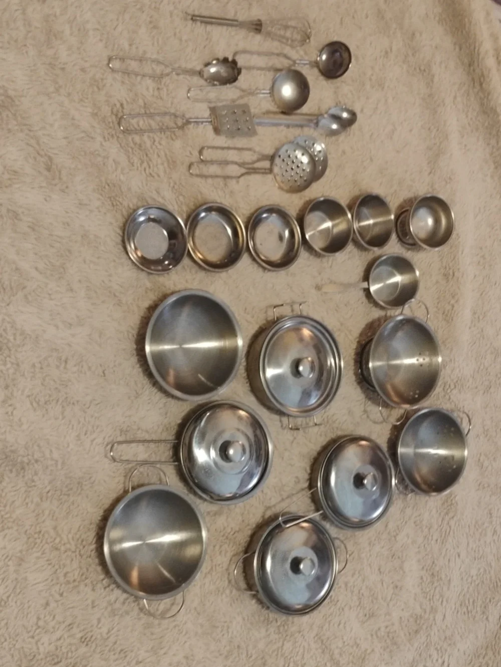 Stainless Steel Toy Cookware Set - Silver